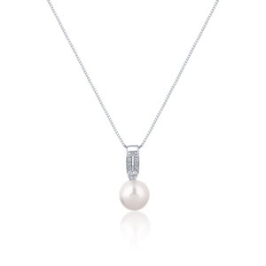 JwL Luxury Pearls Elegantní náhrdelník s pravou perlou a zirkony JL0748 (řetízek