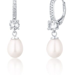 JwL Luxury Pearls Půvabné stříbrné náušnice s pravými perlami a zirkony JL0739