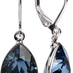 Levien Elegantní náušnice s krystaly Pear Denim Blue