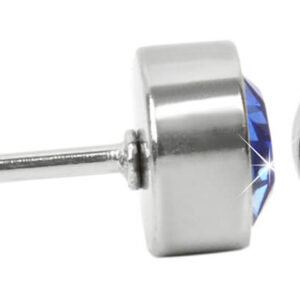 Levien Krásné ocelové náušnice Chaton Sapphire