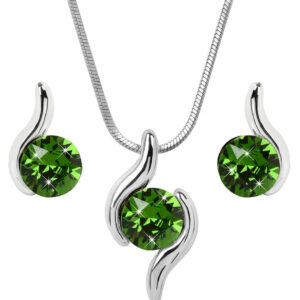 Levien Slušivá sada náhrdelníku a náušnic Chaton Wave Fern Green