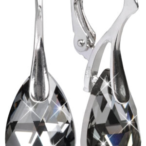 Levien Tajemné náušnice s krystaly Pear Silver Night