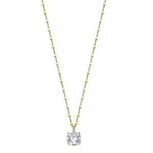 Lotus Silver Elegantní pozlacený náhrdelník ze stříbra s čirými krystaly Swarovski LP2005-1/5 (řetízek