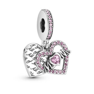 Pandora Romantický stříbrný přívěsek Srdce a maminka Moments 799402C01