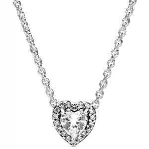 Pandora Stříbrný náhrdelník s třpytivým srdíčkem Timeless 398425C01-45