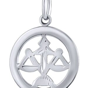 Silvego Stříbrný přívěsek znamení zvěrokruhu Váhy - kulatý SILVEGOB10283S10