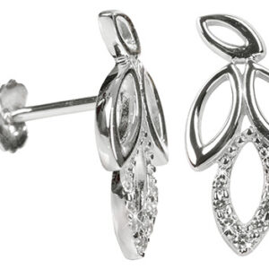 Silver Cat Půvabné stříbrné náušnice s krystaly SC150