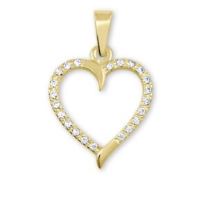 Soliter Zlatý přívěsek Srdce s čirými krystaly 249 001 00462
