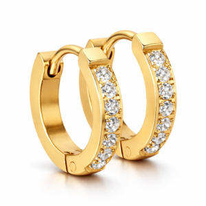 Troli Pozlacené ocelové náušnice s krystaly