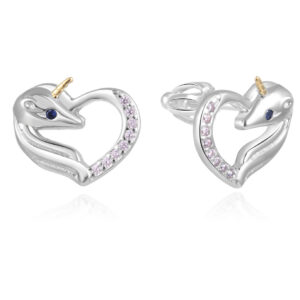 Beneto Hravé stříbrné náušnice Jednorožec AGUP2573DS