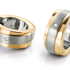 Boccia Titanium Pozlacené titanové náušnice s brilianty 0560-07