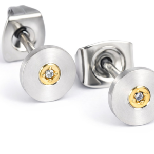 Boccia Titanium Pozlacené titanové náušnice s diamantem 0545-02