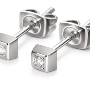 Boccia Titanium Titanové náušnice s diamantem 0538-01