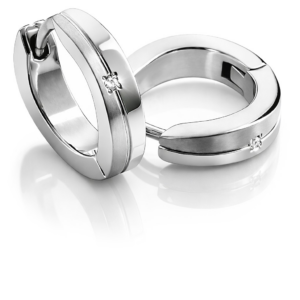 Boccia Titanium Titanové náušnice s diamantem 0563-03