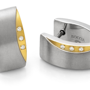 Boccia Titanium Titanové náušnice s pravými diamanty 05002-04