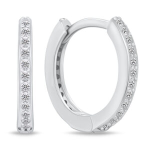 Brilio Silver Třpytivé stříbrné náušnice kruhy EA159W 1