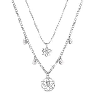 Brosway Ocelový náhrdelník Lotosový květ Chakra BHKN064