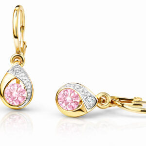 Cutie Jewellery Dětské náušnice ze žlutého zlata C1898-10-X-1 růžová