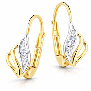 Cutie Jewellery Luxusní zlaté náušnice s třpytivými zirkony Z8024-55-10-X-R1