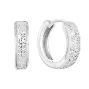 Evolution Group - Pavona Stříbrné kruhové náušnice s čirými zirkony 11317.1