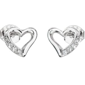 Evolution Group - Pavona Stříbrné náušnice se zirkonem Srdce 11071.1