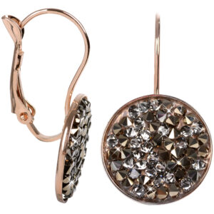 Levien Elegantní bronzové náušnice Rocks Chocolate