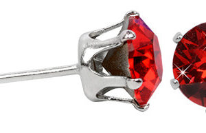 Levien Třpytivé náušnice pecky French Chaton Light Siam