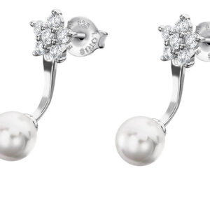 Lotus Silver Nadčasové stříbrné náušnice se zirkony a perlami 2v1 LP3097-4/1