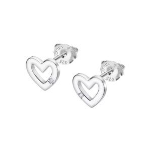 Lotus Silver Něžné stříbrné náušnice ve tvaru srdíček LP3217-4/1