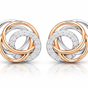 Silver Cat Stylové bicolor náušnice se zirkony SC407