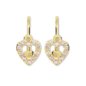 Soliter Dívčí srdíčkové náušnice ze zlata 745 239 001 00779 0000440