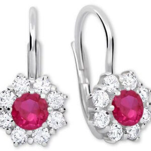 Soliter Stříbrné náušnice s krystaly 436 001 00322 04 - fuchsiové