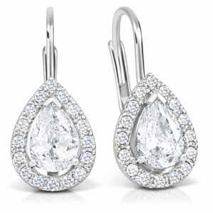 Soliter Třpytivé náušnice z bílého zlata s čirými krystaly 239 001 00831 07