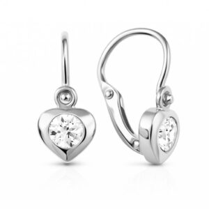 Soliter Zlaté dětské náušnice Srdíčka s čirým krystalem 236 001 00675 07