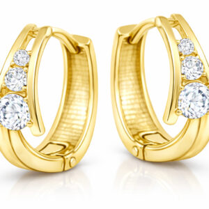 Soliter Zlaté náušnice kroužky se zirkony 239 001 00800