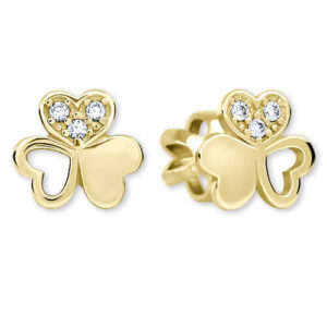 Soliter Zlaté srdíčkové náušnice s krystaly 239 001 00938