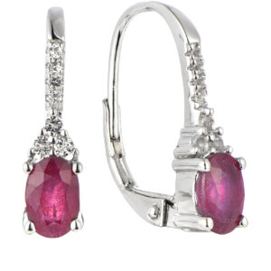 Brilio Silver Elegantní stříbrné visací náušnice s rubíny SEC2747G