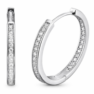 Engelsrufer Stříbrné náušnice kruhy Lisa se zirkony ERE-LISA-ZI-CR