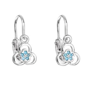 Evolution Group - Pavona Stříbrné dětské náušnice se zirkonem Lt. Blue 11171.3