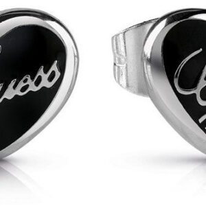 Guess Černé srdíčkové náušnice Never Without UBE28069