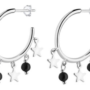 JVD Stříbrné kruhové náušnice s přívěsky SVLE0896XH2ON00