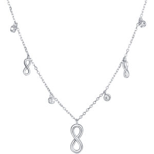 JVD Stříbrný náhrdelník se symboly Nekonečno SVLN0144XH2BI42