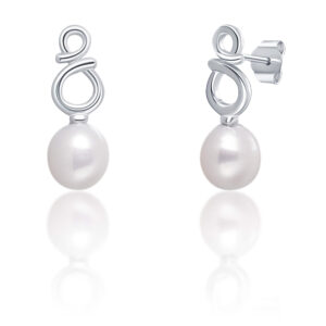 JwL Luxury Pearls Jemné stříbrné náušnice s pravými bílými perlami JL0683