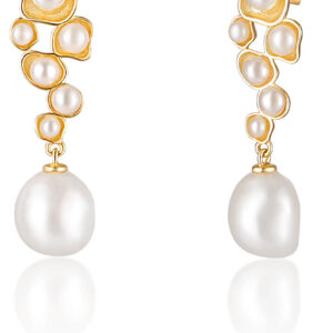 JwL Luxury Pearls Pozlacené perlové náušnice JL0655