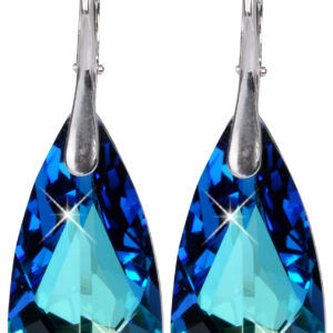 Levien Úchvatné náušnice Drop Bermuda Blue