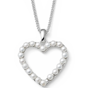 Oliver Weber Romantický stříbrný náhrdelník Srdce z perel Dive Pearl 61172 (řetízek
