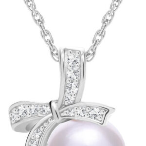 Preciosa Třpytivý stříbrný náhrdelník Naurica s říční perlou a kubickou zirkonií Preciosa 5310 00