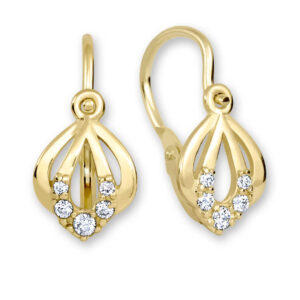 Soliter Něžné zlaté náušnice s čirými krystaly 239 001 00728