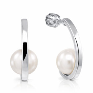 Soliter Stříbrné kruhové náušnice s perlou 438 001 01810 04