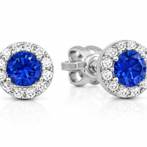 Soliter Zlaté kulaté náušnice s modrým krystalem 239 001 00806 07